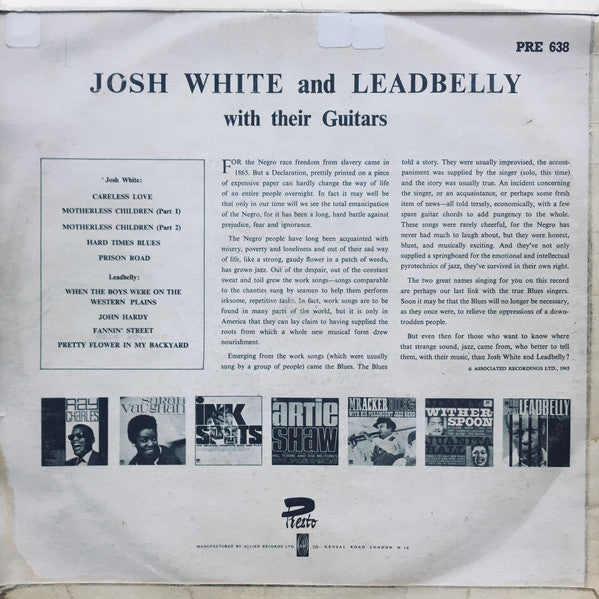 Josh White & Leadbelly : With Their Guitars (LP, Comp)