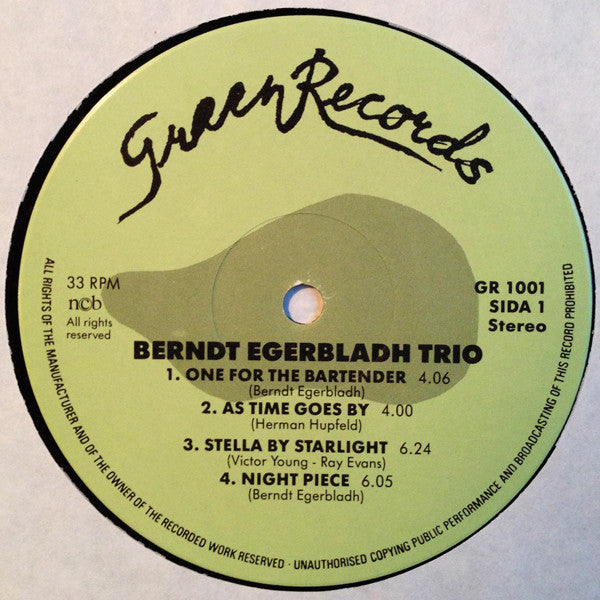 Berndt Egerbladh Trio : As Time Goes By (LP, Album)