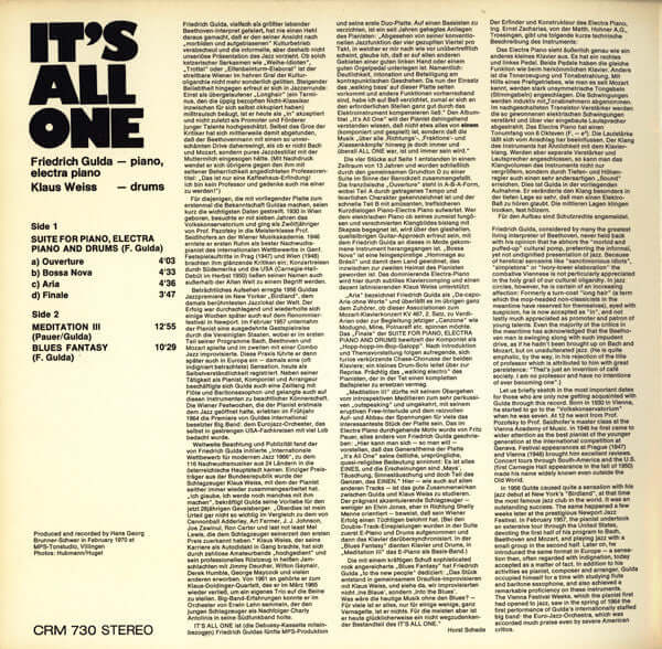 Friedrich Gulda, Klaus Weiss : It's All One (LP, Album, RP)