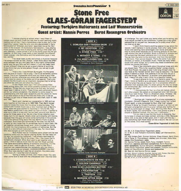 Claes-Göran Fagerstedt : Stone Free (LP, Album)