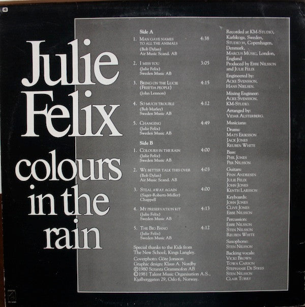 Julie Felix : Colours In The Rain (LP, Album)