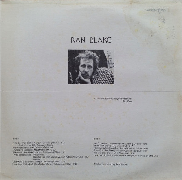 Ran Blake : Wende (LP, Album)