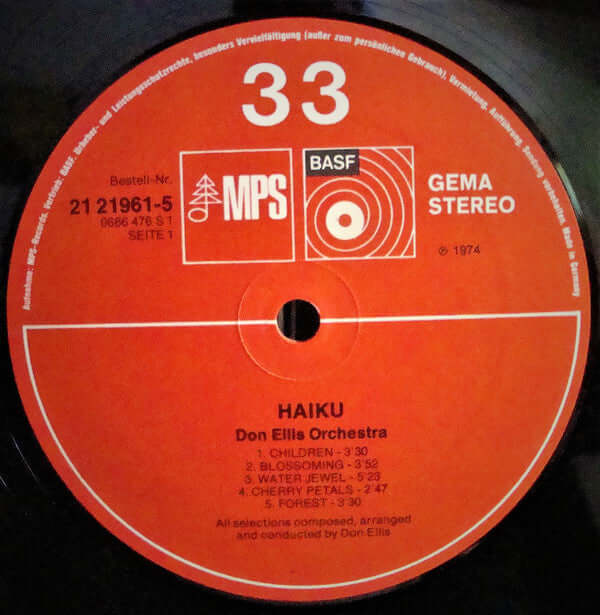 Don Ellis : Haiku (LP, Album)
