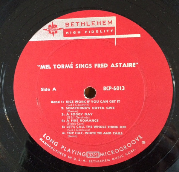 Mel Tormé and The Marty Paich Dek-Tette : Mel Tormé Sings Fred Astaire (LP, Album)
