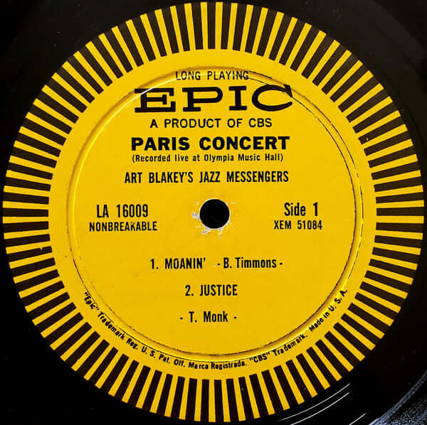 Art Blakey's Jazz Messengers* : Paris Concert (LP, Album, Mono)