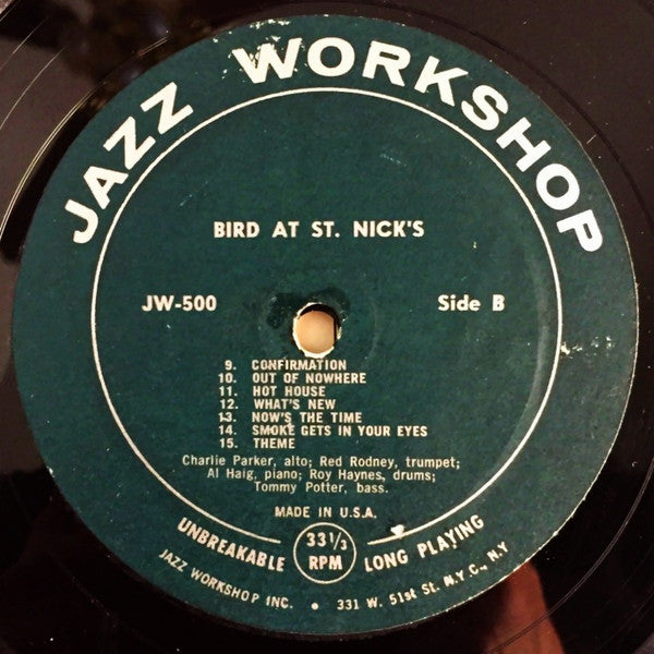 Charlie Parker : Bird At St. Nick's (LP, Album)