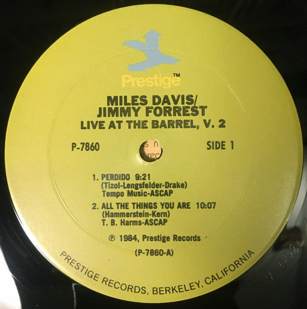 Miles Davis / Jimmy Forrest : Live At The Barrel Volume Two (LP, Album)