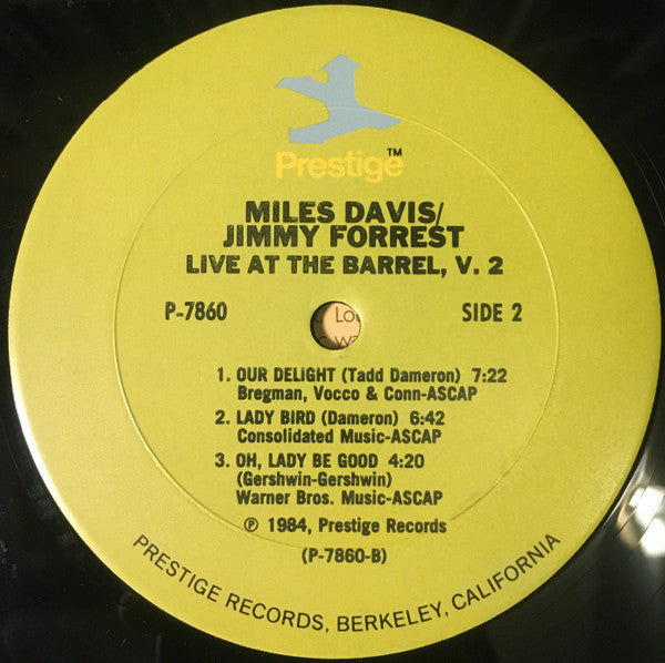 Miles Davis / Jimmy Forrest : Live At The Barrel Volume Two (LP, Album)