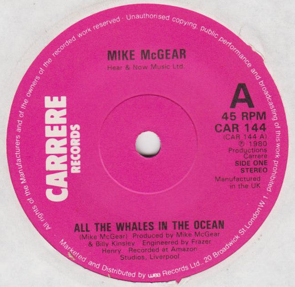 Mike McGear : All The Whales In The Ocean (7", Single)
