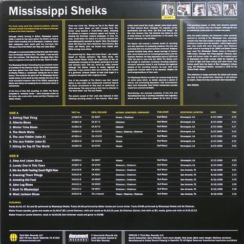 Mississippi Sheiks ~ Complete Recorded Works Presented In Chronological Order, Volume 1 (Vinyl) - Djungel & Jazz