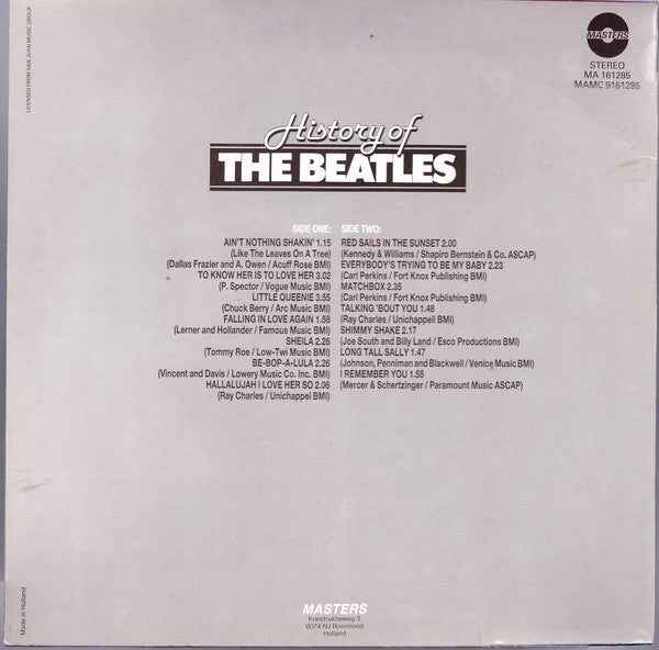 The Beatles : History Of The Beatles (LP, Comp, Unofficial)