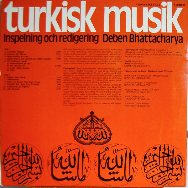 Various : Turkisk Musik (LP)