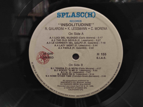 Riccardo Galardini, Klaus Leßmann, Carlo Morena (2) : Insolitudine (LP, Album)