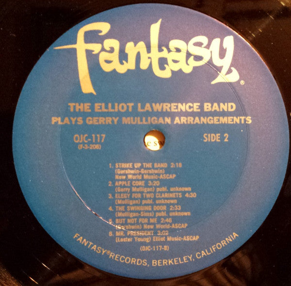 The Elliot Lawrence Band : Plays Gerry Mulligan Arrangements (LP, Album, RE)