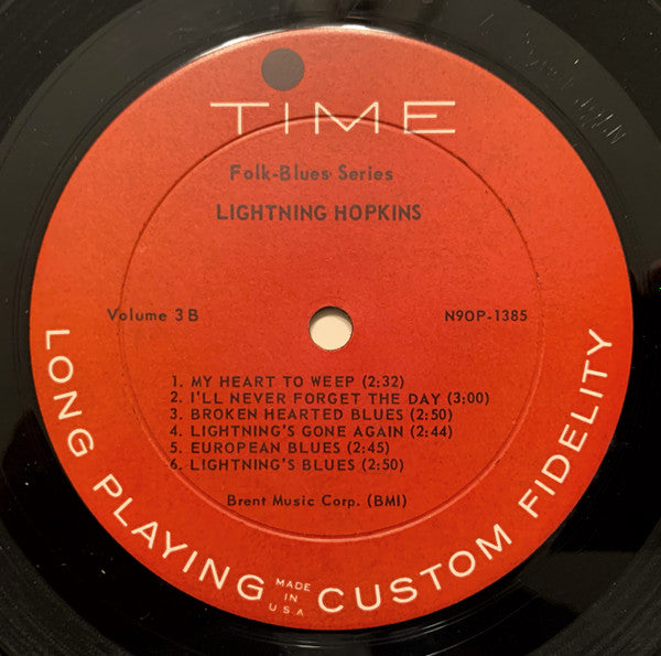 Lightnin' Hopkins : Vol. 3 Blues - Folk Series (LP, Comp, Mono)