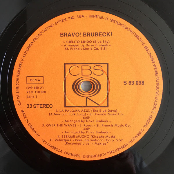The Dave Brubeck Quartet : Bravo! Brubeck! (LP, Album)