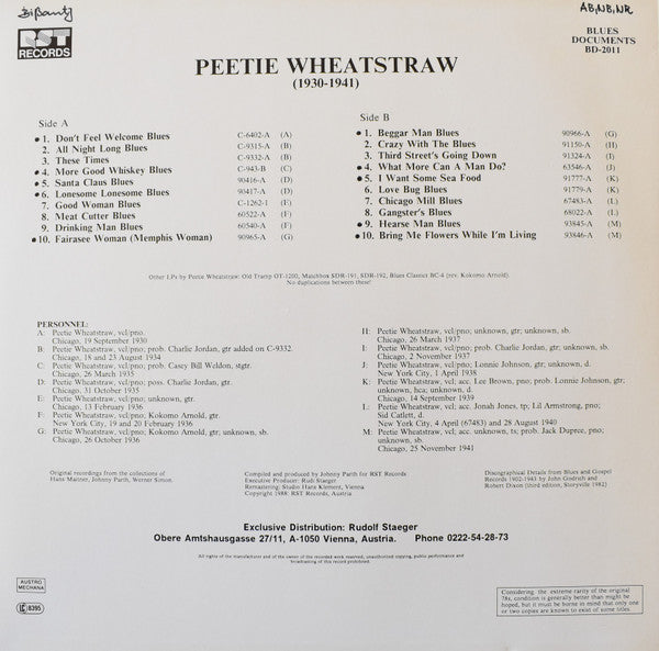 Peetie Wheatstraw : The Devil's Son In Law (1930-1941) (LP, Comp, Mono, RM)