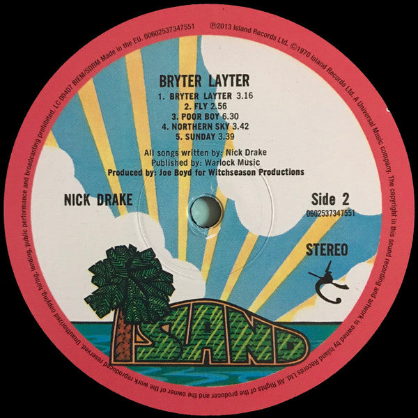 Nick Drake : Bryter Layter (LP, Album, RE, RM, 180)