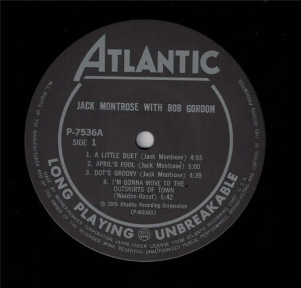Jack Montrose With  Bob Gordon (2) : Arranged/Played/Composed  (LP, Album, RE)