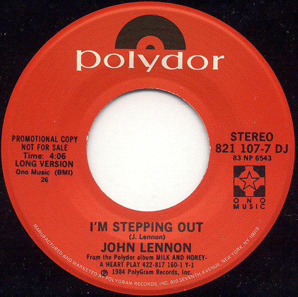 John Lennon : I'm Stepping Out (7", Single, Promo)