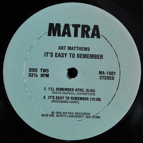 Art Matthews : It's Easy To Remember (LP, Album)