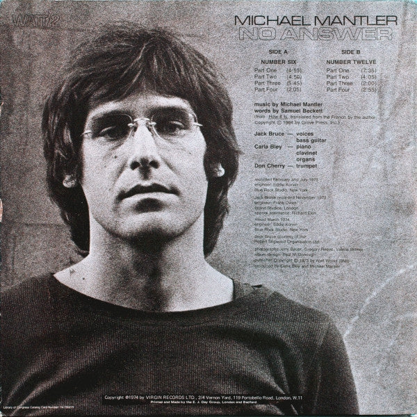 Michael Mantler : No Answer (LP, Album)