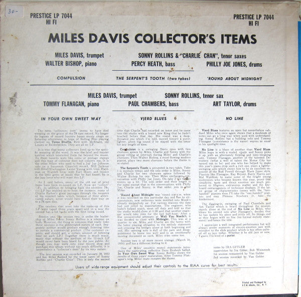 Miles Davis : Collectors' Items (LP, Album, Mono)