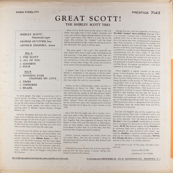 Shirley Scott : Great Scott! (LP, Mono)
