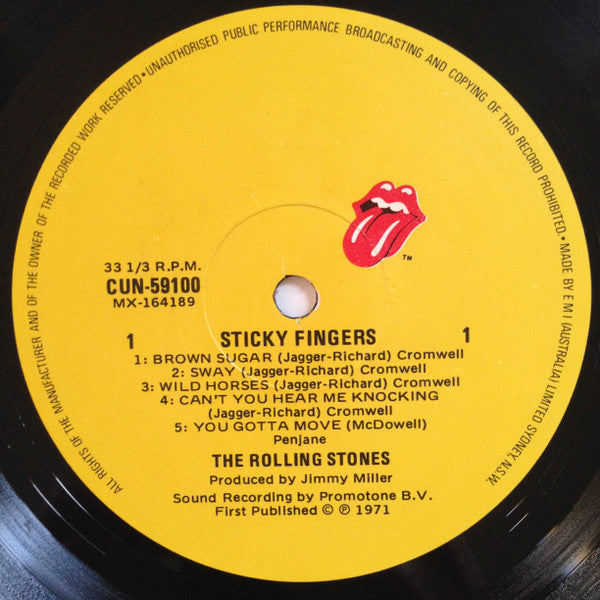 The Rolling Stones : Sticky Fingers (LP, Album, RE)