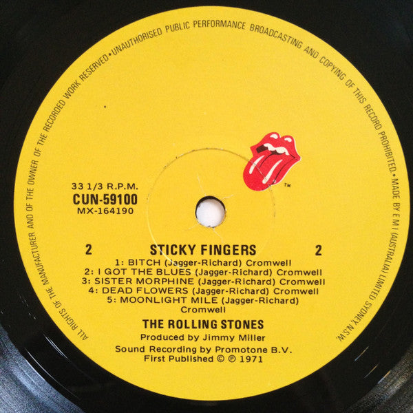 The Rolling Stones : Sticky Fingers (LP, Album, RE)