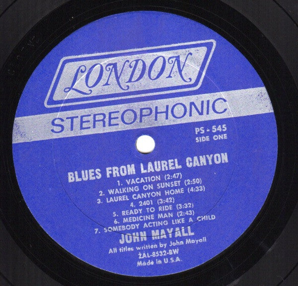 John Mayall : Blues From Laurel Canyon (LP, Album, Bes)