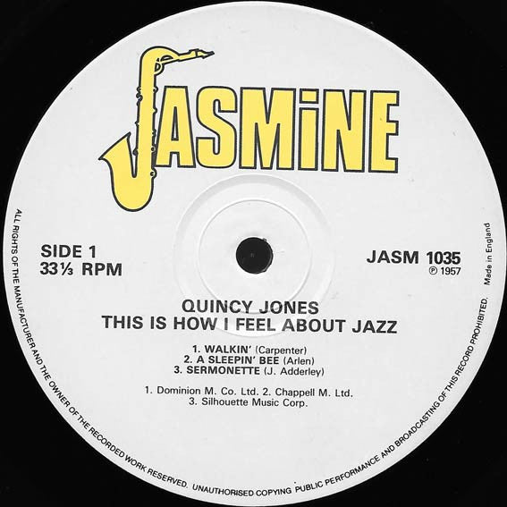 Quincy Jones : This Is How I Feel About Jazz (LP, Album, Mono, RE)