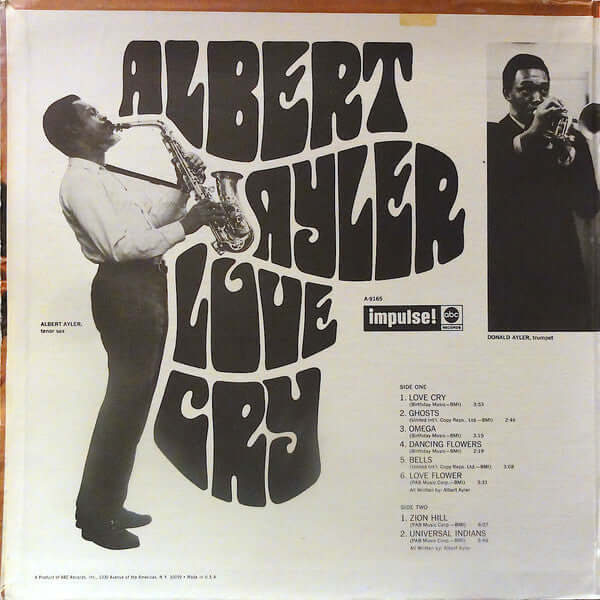 Albert Ayler : Love Cry (LP, Album, RE)
