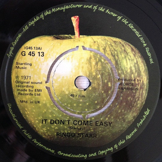 Ringo Starr : It Don't Come Easy / Back Off Boogaloo (7", 4-P)