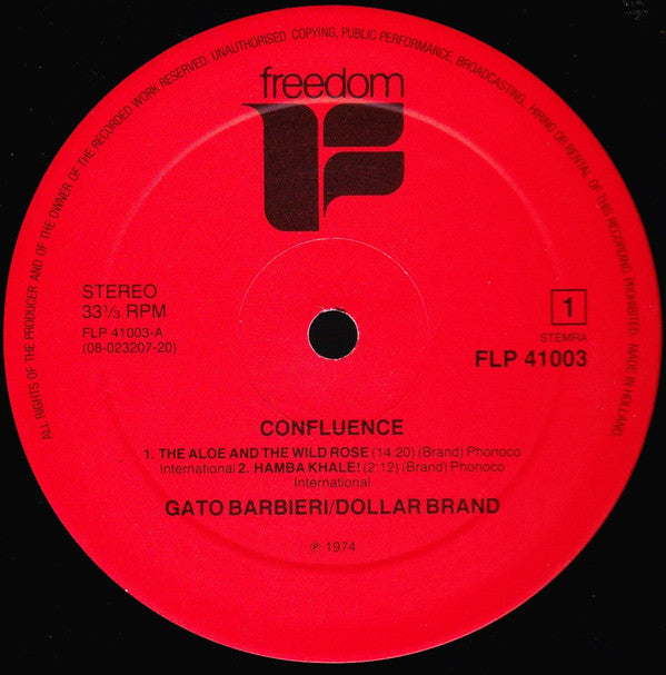 Gato Barbieri - Dollar Brand : Confluence (LP, Album, RE)