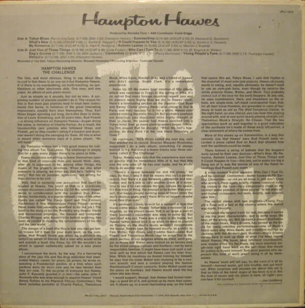 Hampton Hawes : The Challenge (LP, RE)