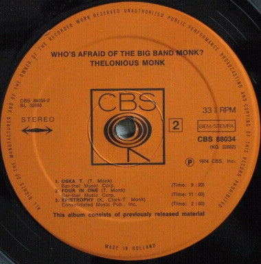 Thelonious Monk : Who's Afraid Of The Big Band Monk? (2xLP, Comp)
