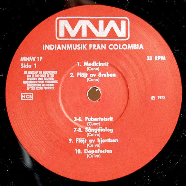 Unknown Artist : Indianmusik Från Colombia (LP)