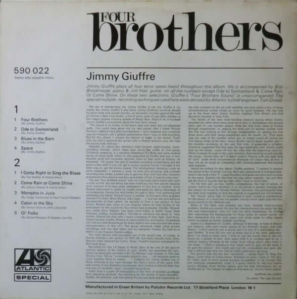 Jimmy Giuffre : Four Brothers  (LP, Album, RE)