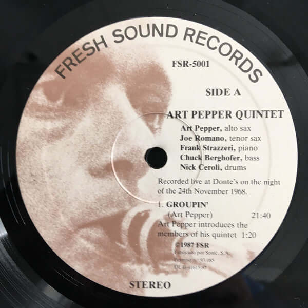 Art Pepper Quintet : Live At Donte's Vol. 1 (LP, Album)
