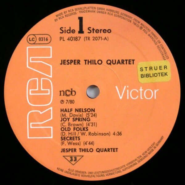 Jesper Thilo Quartet : Jesper Thilo Quartet (LP, Album)