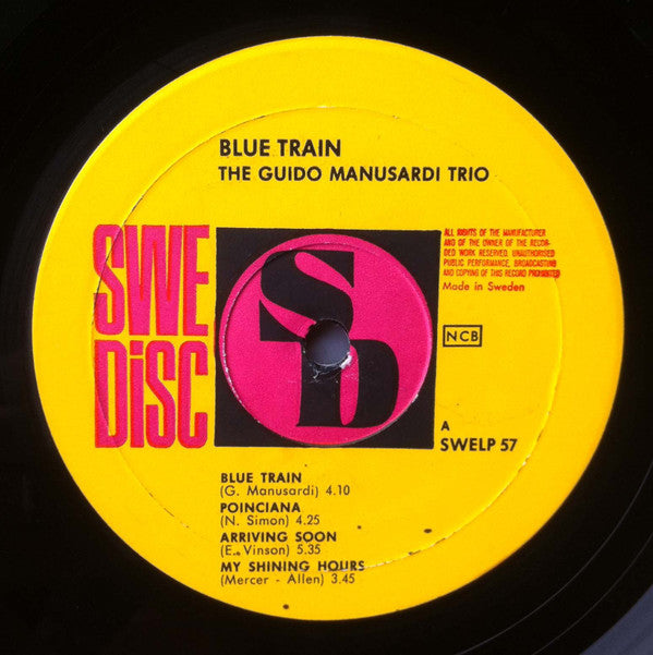 The Guido Manusardi Trio : Blue Train (LP, Album)