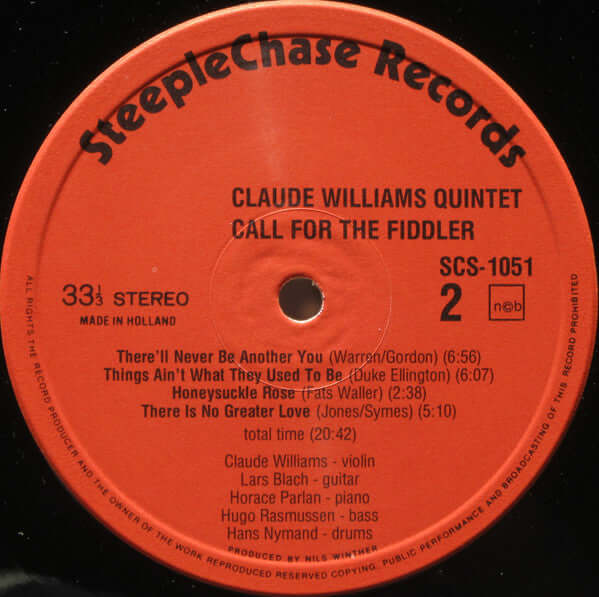Claude Williams Quintet : Call For The Fiddler (LP, Album)