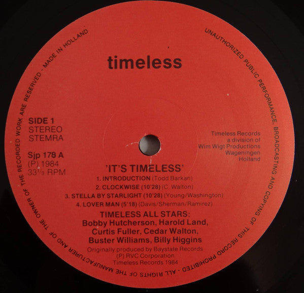 Timeless All Stars : It's Timeless (Recorded Live At Keystone Korner) (LP, RE)