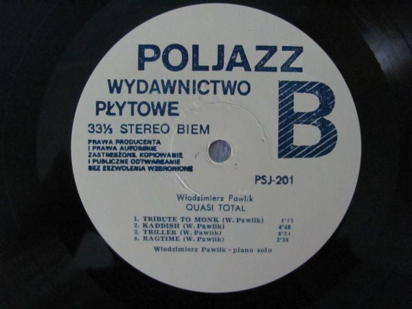 Włodzimierz Pawlik : Quasi Total (LP)