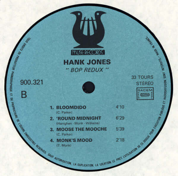 Hank Jones : Bop Redux (LP, Album)