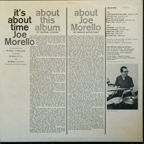Joe Morello : It's About Time (LP, Album, Mono)