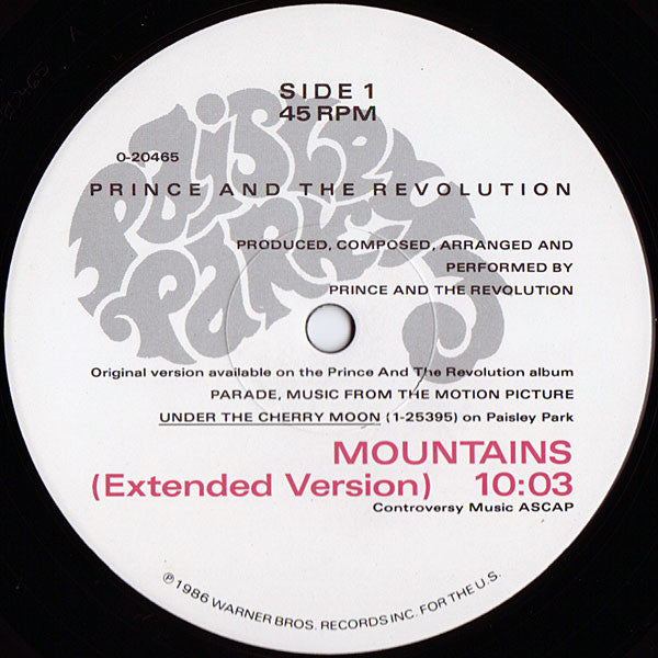 Prince And The Revolution : Mountains (Extended Version) (12", All)