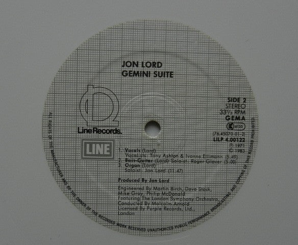 Jon Lord / London Symphony Orchestra : Gemini Suite (LP, Album, RE, Whi)