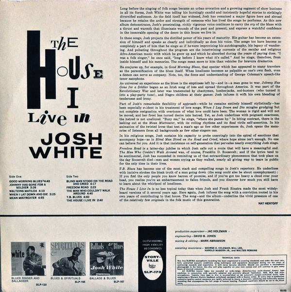 Josh White : The House I Live In (LP)